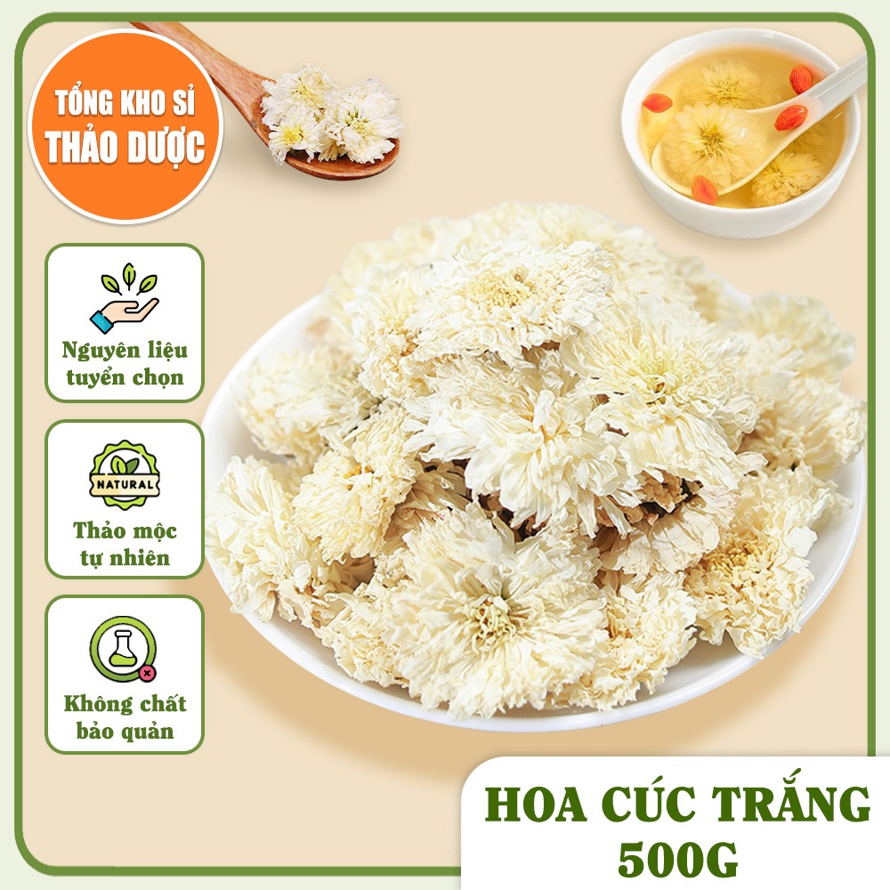 Hoa cúc trắng 500g, bạch cúc khô, thơm, bông đẹp, dùng pha trà dưỡng nhan, tốt cho sức khỏe