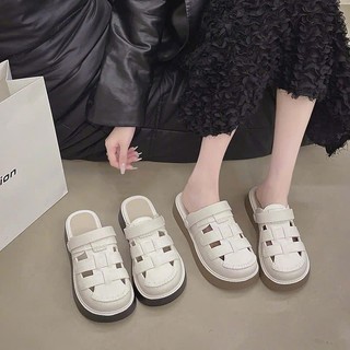  Dép sục nữ sandal nữ đế kiểu dáng hàn quốc thanh lịch đế cao 4cm 2 màu đế đen và đế nâu VS333 