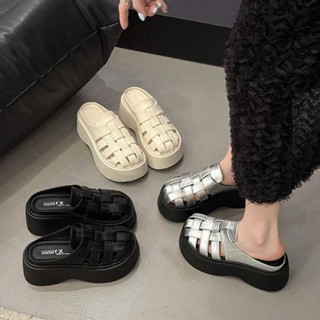 Giày Sục nữ đế cao 7cm kiểu rọ, Sục rọ da mềm mịn, êm ái, hàng QCCC