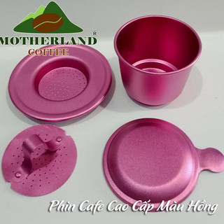 Phin cà phê màu hồng đậm - Phin nhôm anode không logo
