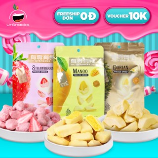 [COMBO MIX 3 LOẠI]  Sầu Riêng, Xoài & Dâu Sấy Thăng Hoa Nguyên Chất URSNACKS