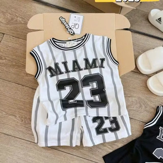 Set đồ ba lỗ thể thao họa tiết kẻ sọc mềm mịn mát cho bé trai, Đồ bộ thể thao bé trai, Quần áo bé trai- mã Miami- 11