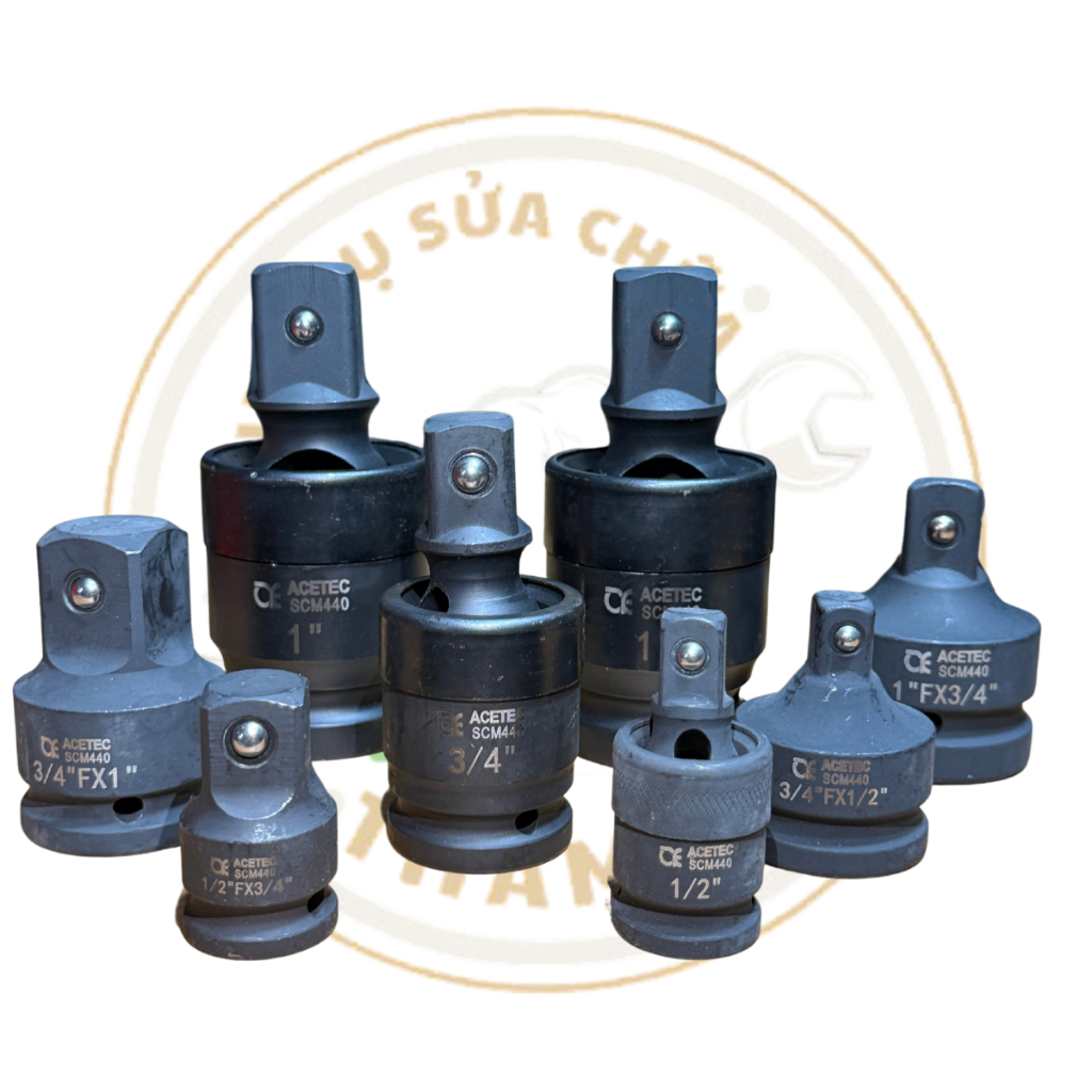 Đầu chuyển khẩu 1/2 3/4 1" Acetec đủ loại, đầu chuyển bulong giúp mở ốc góc hẹp xoay 360 độ
