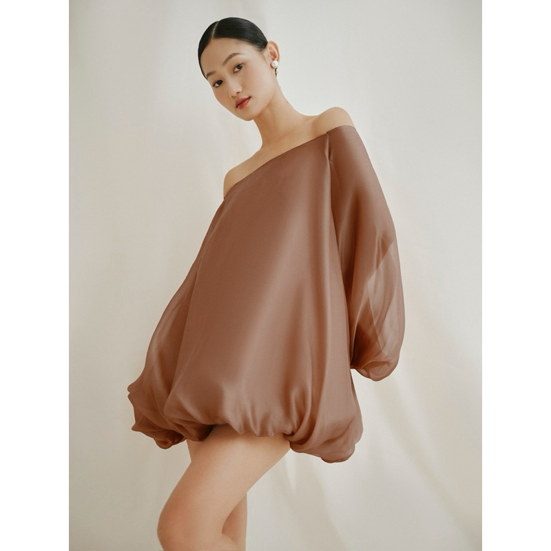[WEWEAR] Đầm bí bẹt vai, chất liệu tơ hàn và lụa (tặng kèm quần bảo hộ) |  LEDA DRESS | BigBuy360 - bigbuy360.vn