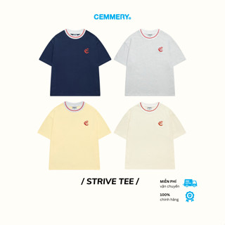Áo Thun CEMMERY Local Brand Chính Hãng Strive Tee Form Boxy Unisex Cotton 2 Chiều Cổ Bo Dệt