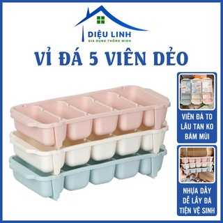  Khay Đá Cao Cấp 5 Ngăn Cỡ Lớn Làm Đá Uống Bia Vỉ 5 Đá Viên Nhựa Dẻo 6928 Dieulinhshop 