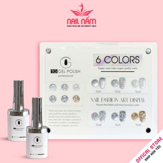  Set sơn gel nhũ kim tuyến siêu sáng 6 màu TG tặng kèm bảng màu 