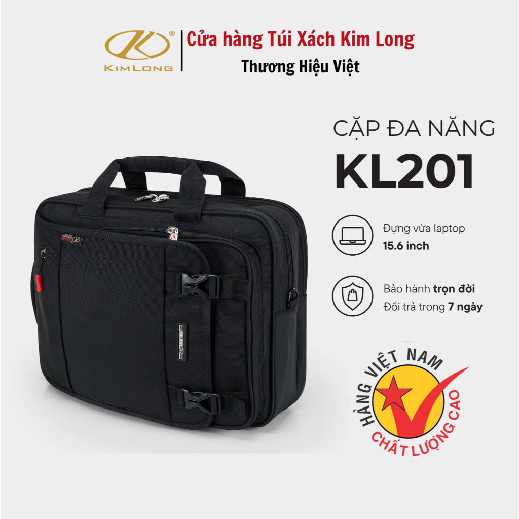 Cặp Đa Năng Có Ngăn Đựng Nước Cho Học Sinh Cấp 2 Cấp 3 Đa Năng Kim Long KL201