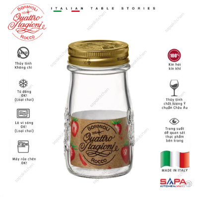 Chai thủy tinh nắp vặn đựng sữa hạt, nước ép Quattro 200ml [365641]