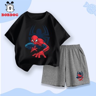 Bộ đồ cho bé trai BOBDOG, sét áo cộc quần thun cotton mới -CD-BDO65 hoạ tiết NGƯỜI NHỆN cho bé