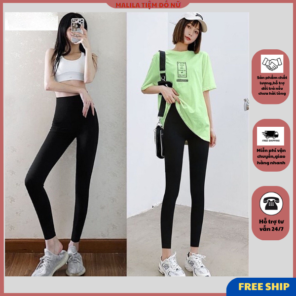 Combo 2 Quần  legging  dài  nữ có  hai túi  trước MAY CẨN THẬN chất  thun  dày đẹp co giãn bốn chiều