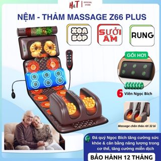 Đệm massage toàn thân Z66-Thảm (ghế) kèm gối mat xa xoa bóp cổ vai gáy tại nhà có hồng ngoại cao cấp