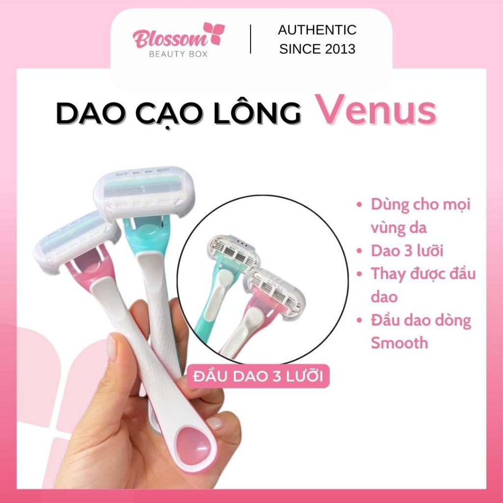 Dao cạo GILLETTE Venus Smooth Razor 3 blades (Chuyên dụng cho nữ)