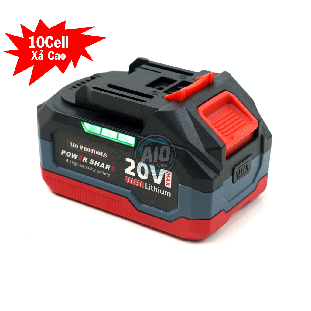 20V 10 cell HighPower lõi 18650 xả cao chân Pin phổ thông chịu tải cao chống ngắt AIO.P09.10C