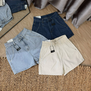 [SR68] Quần short jean nữ lưng cao chíp ly túi xéo