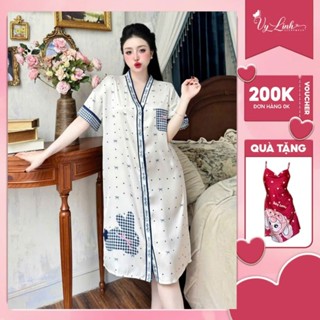  Bộ đầm ngủ 3D cổ V size dưới 65kg chất latin mềm mại thoáng mát dễ chịu s971 