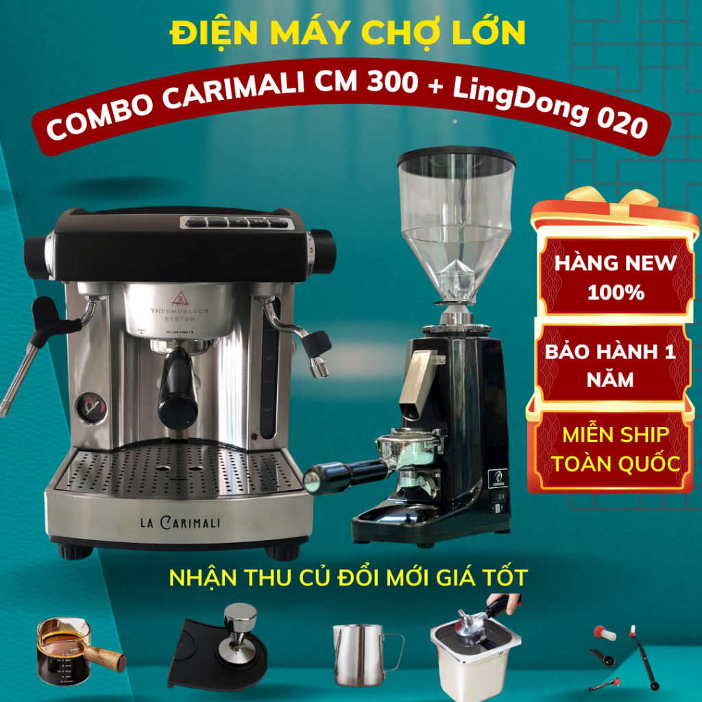 [  HCM ] Combo Máy pha cà phê Carimali CM300 + LingDong 020 New 100% Tặng Phụ Kiện 5 Món