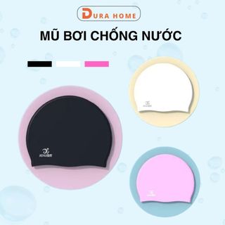 Mũ Bơi Silicon Chống Nước Chống Trượt Co Giãn Tốt Đeo Mềm Mại Thoải Mái Bảo Vệ Tóc, Dành Cho Người Lớn DURAHOME