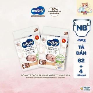   Combo 2 bịch  Tã Bỉm dán Tã Bỉm quần Moony Natural  Moony trắng  siêu cao cấp cho Bé. 