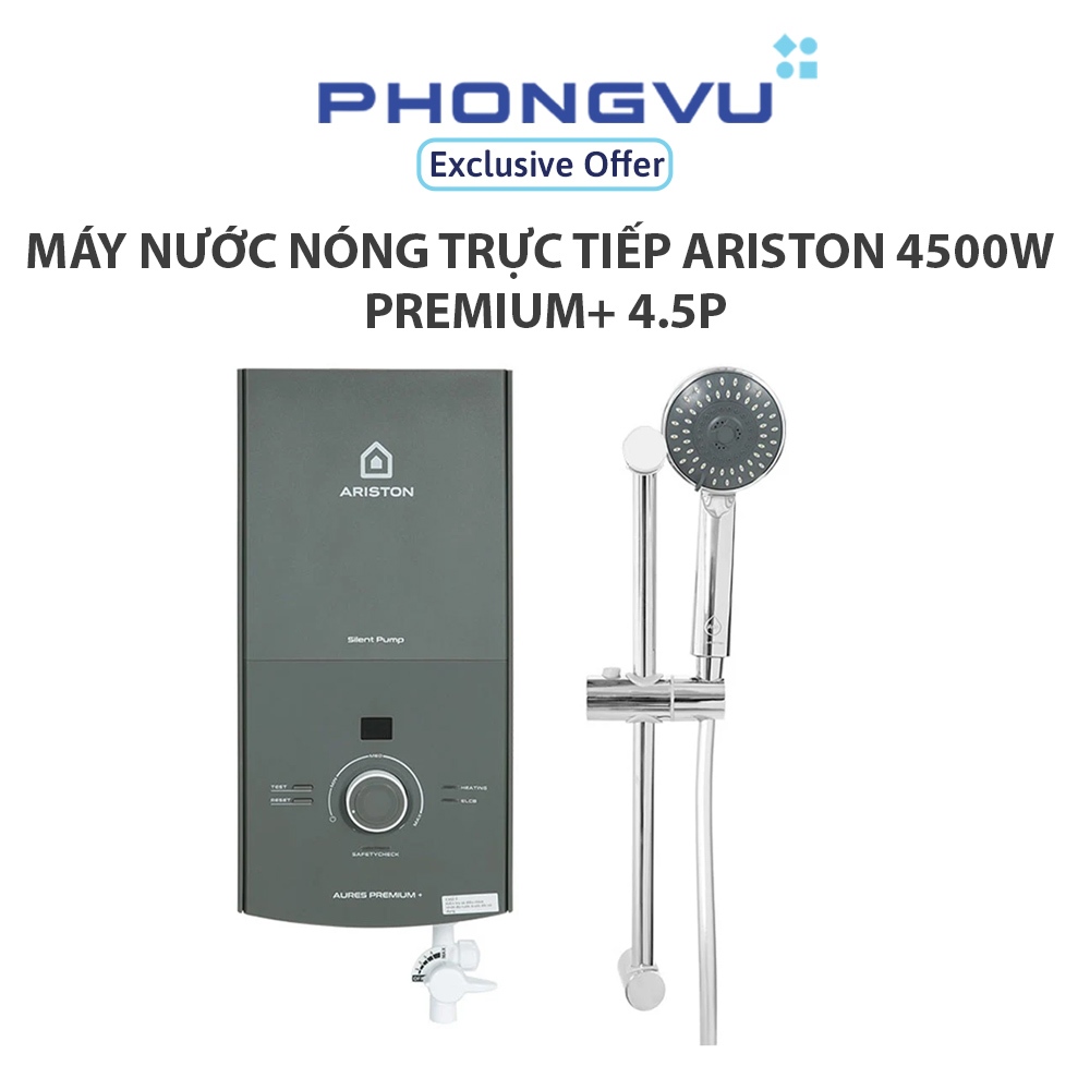 Máy nước nóng trực tiếp Ariston 4500W AURES PREMIUM+ 4.5P - Bảo hành 24 tháng