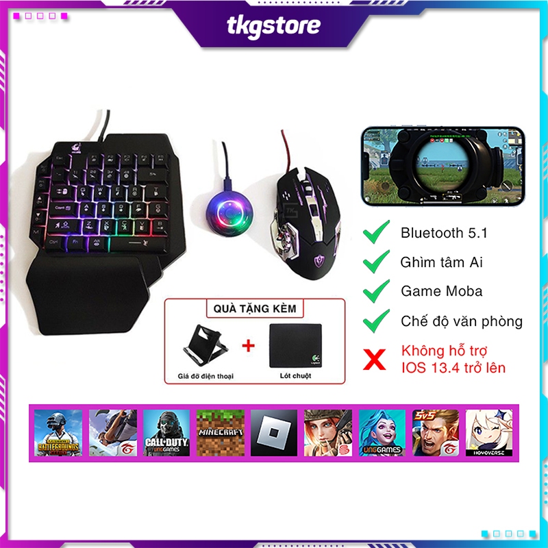 Combo bộ chuyển đổi game Meiying M16 và bàn phím chuột chơi PUBG Mobile Free Fire LOL