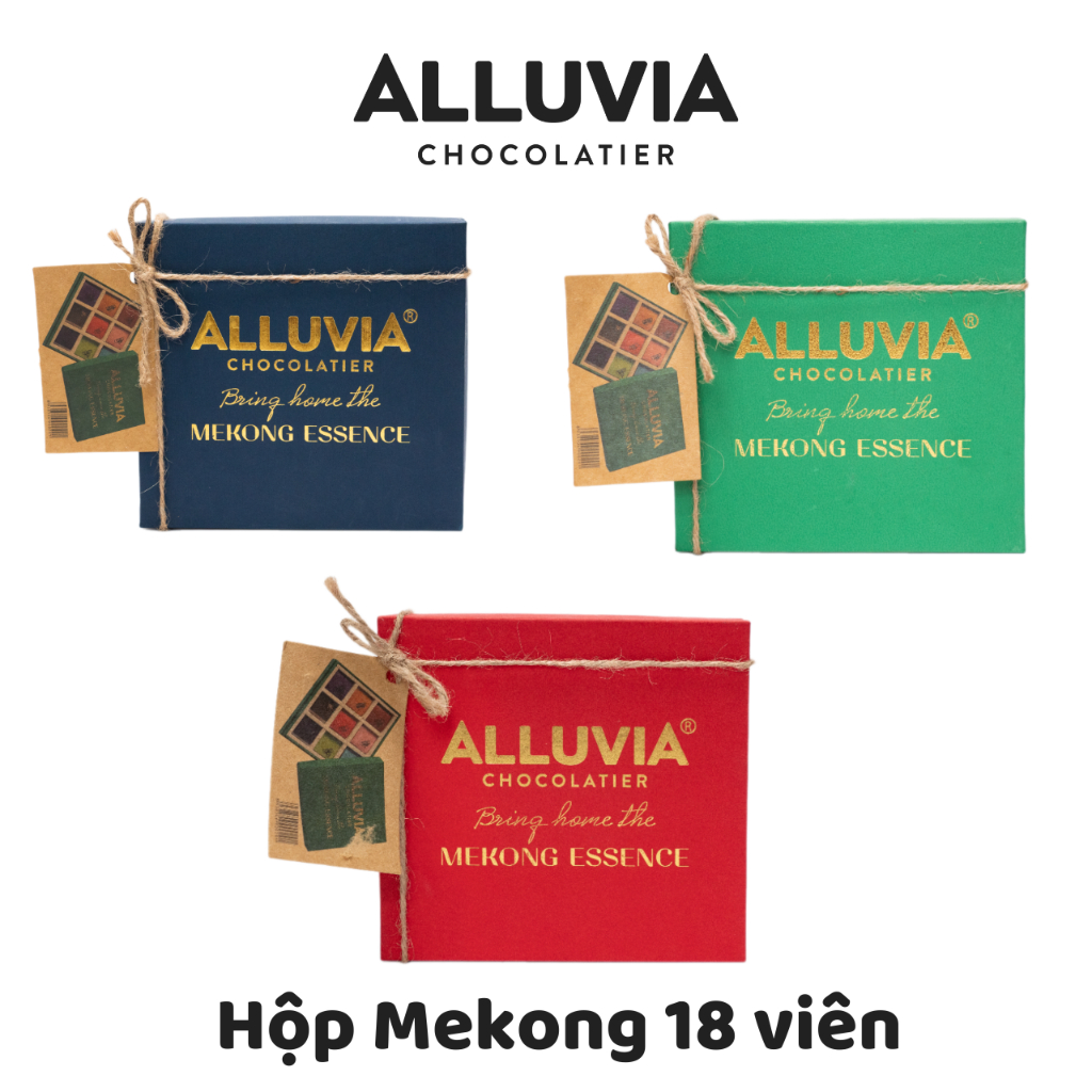 Hộp quà tặng socola nguyên chất Mekong Essence 18 viên Alluvia Chocolate