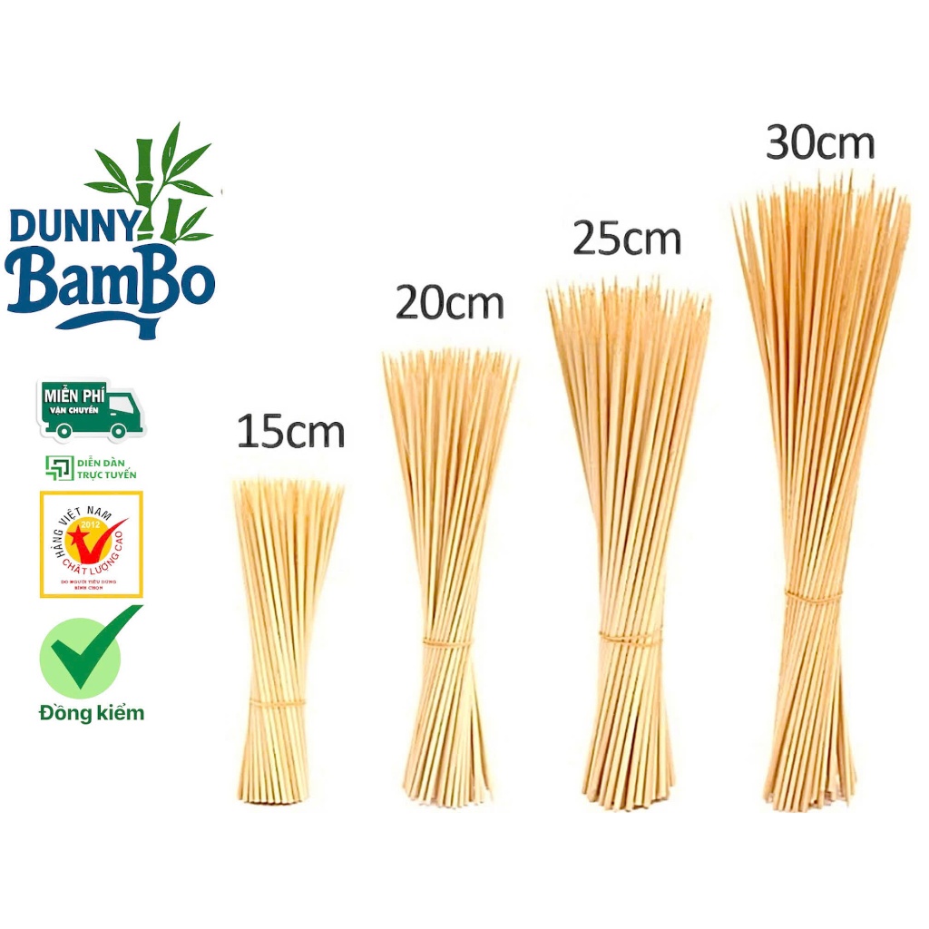 Que Xiên Tre Nướng Thịt, Xúc Xích [1kg], Đủ Size (15cm, 17cm, 20cm, 24cm, 28cm, 30cm)