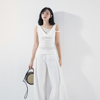 Seleen, Áo thun mỏng không tay cổ đổ phối ren, WT0152