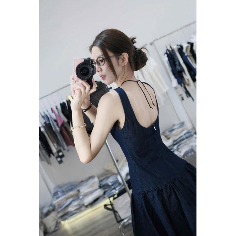 [V1.1000] Váy Bò Sát Nách Dáng Xoè Hở Lưng Khoá Đồng Kèm Quần Đùi Rời | BigBuy360 - bigbuy360.vn