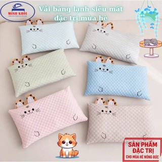 Gối trẻ em vải lụa băng lạnh, thoáng mát cao cấp