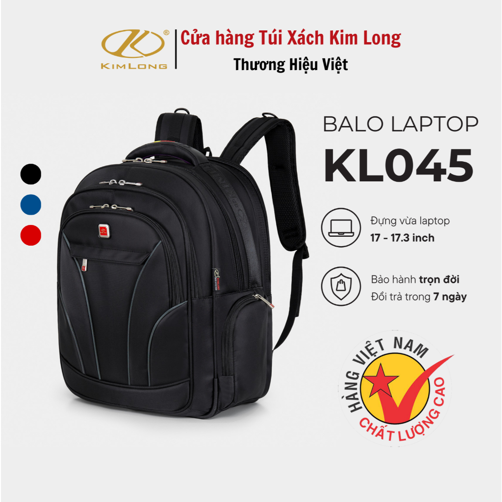  Balo Laptop 17.3 Inch Du Lịch Nam Cao Cấp Kim Long KL045 