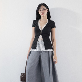 Seleen, Set áo 2 món form ôm tay ngắn cài nút, WT0148