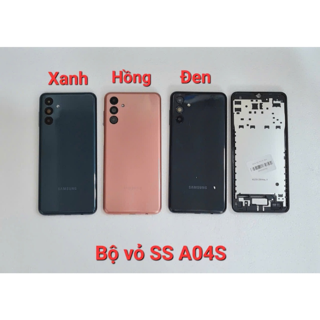 Bộ vỏ Samsung A04S (gồm vỏ, xương, kính cam, nút bấm, khe sim)