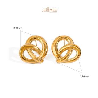 Khuyên tai Eterna đi tiệc JESMEE xoắn trái tim bất tận thép Titan mạ - E65021