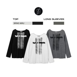 Bad Choices | Áo thun tay dài vải Tổ ong in hình form rộng