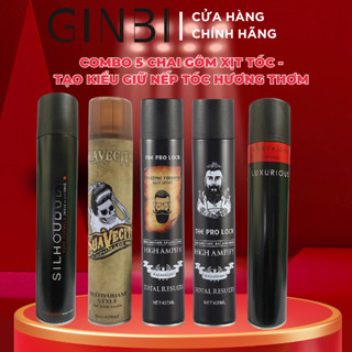  COMBO 5 CHAI GÔM XỊT TÓC TẠO KIỂU GIỮ NẾP NAM NỮ - GÔM NHANH KHÔ KHÔNG DÍNH BẾT HƯƠNG NƯỚC HOA 