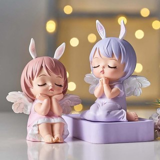 [SIÊU HOT❤️] Em bé tai thỏ nhắm mắt trang trí bánh kem, quà tặng sinh nhật 10x8cm