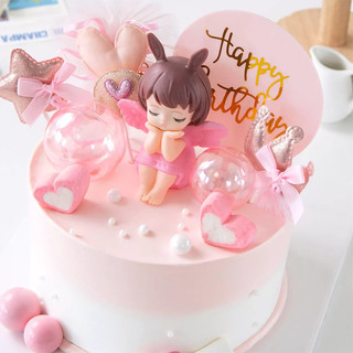 [SIÊU HOT❤️] Em bé tai thỏ nhắm mắt trang trí bánh kem, quà tặng sinh nhật 10x8cm