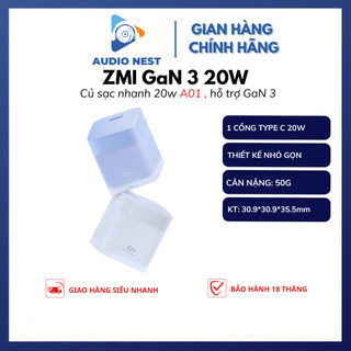  Cốc sạc nhanh GaN3 20W ZMI A01 CRYSTAL - Bảo Hành 18 Tháng. 