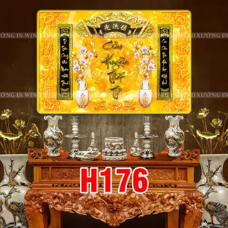 Tranh [ CỬU HUYỀN THẤT TỔ ] tráng gương cao cấp _ Treo phòng thờ _ Cầu bình an cho gia đạo