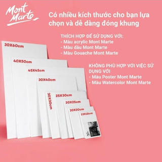 [NHIỀU SIZE] Toan vẽ dạng panel Mont Marte Canvas Panel (canvas căng trên bìa cứng)