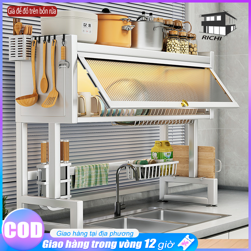 Kệ bếp kệ đựng 65-125cm đĩa có nắp kệ đựng bát đĩa kệ tổ chức bếp kệ lưu trữ