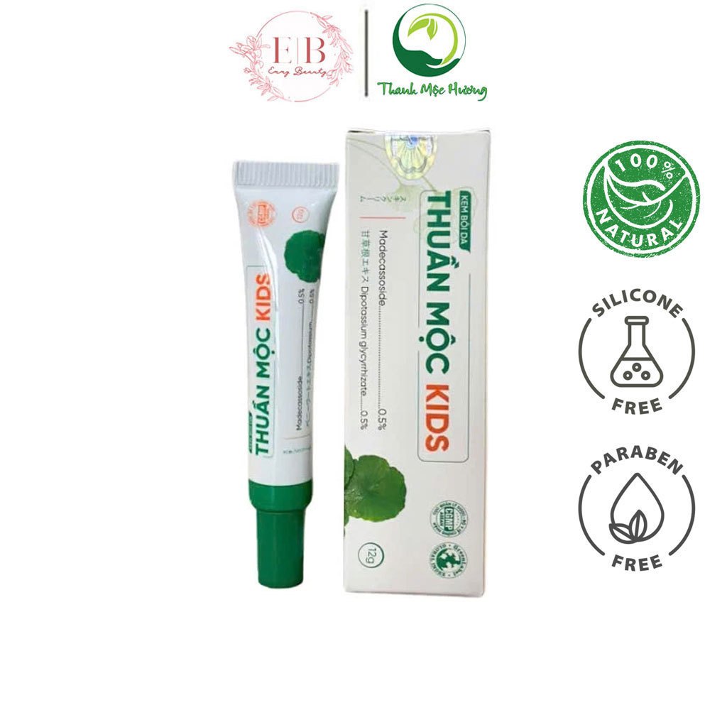 Kem Bôi Da Thuần Mộc Kids Cho Bé Giảm Rôm Sảy Mẫn Ngứa Mụn Nhọt Hăm Da Chàm Sữa 12G