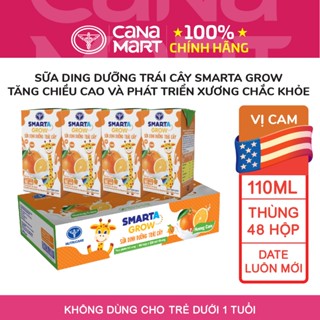 Thùng 48 hộp sữa dinh dưỡng trái cây Nutricare Smarta Grow Vị Cam dinh dưỡng cho trẻ thấp còi