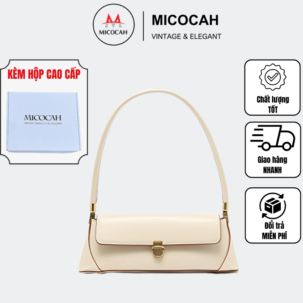  Túi MICOCAH + Hộp Quà  Túi Xách Nữ Kẹp Nách Chính Hãng MICOCAH Thời Trang Chất Da Siêu Đẹp MC02  