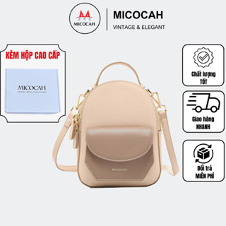 Balo MICOCAH + Hộp Quà ( Balo Nữ Thời Trang Đi Học Đi Chơi Phối Màu Vintage Da Cao Cấp Cực Đẹp MC43)