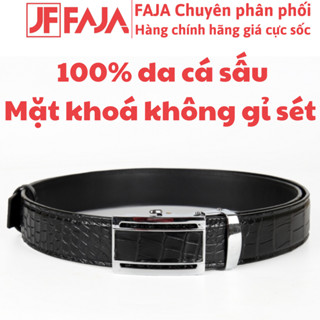 Thắt lưng nam da cá sấu FTT Leather loai dây liền 3.5cm nguyên bản, cam kết da thật 100%