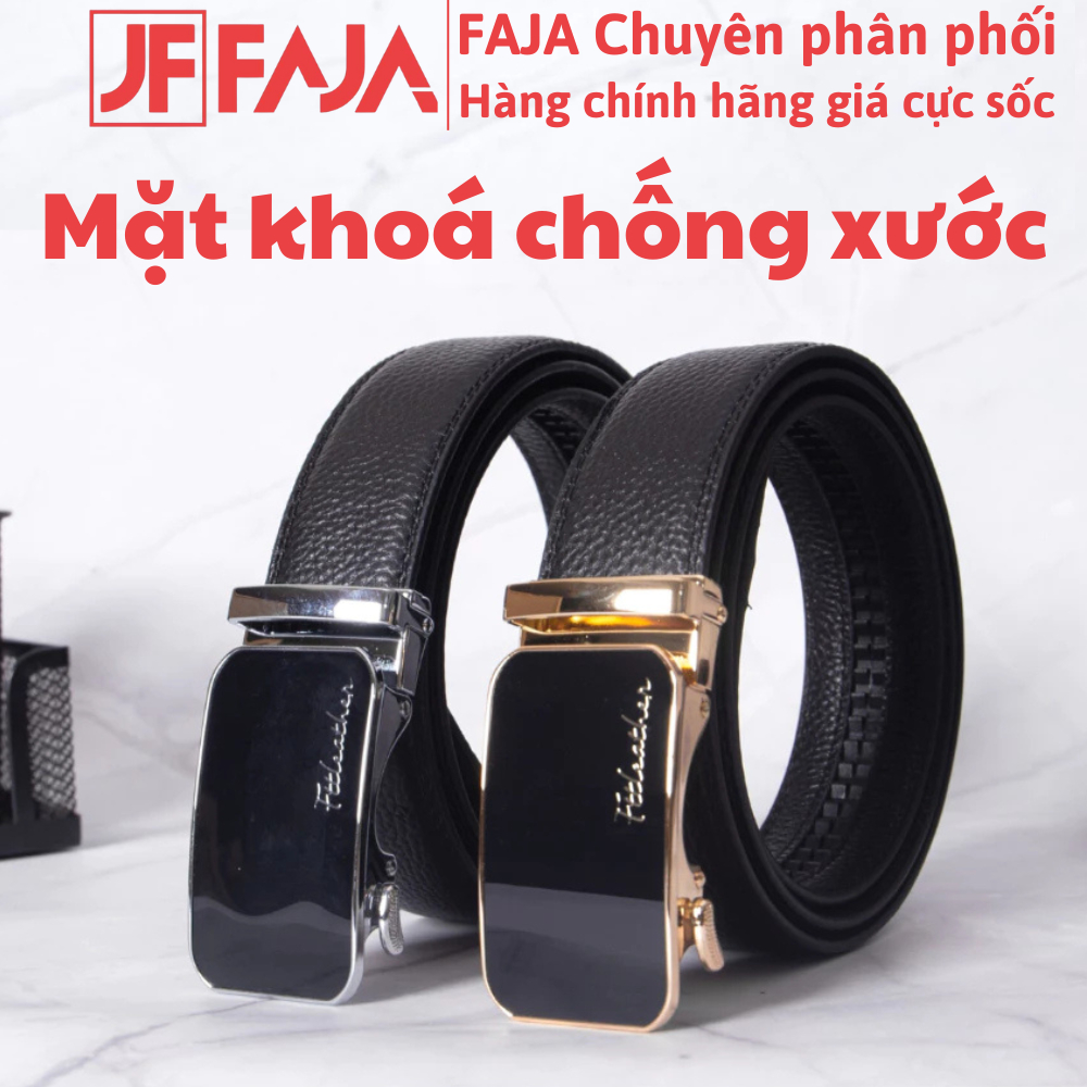 Thắt lưng nam da bò thật Fttleather mặt trượt thông minh chống xước bền bỉ hàng chính hãng