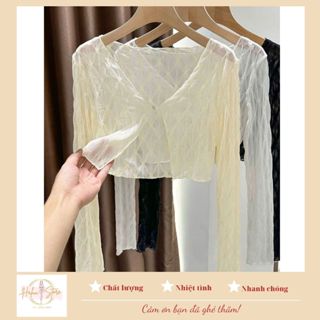 Áo cardigan mỏng khoác ngoài co dãn nhẹ đính cúc Ha26 Haluu Store thích hợp cho nữ