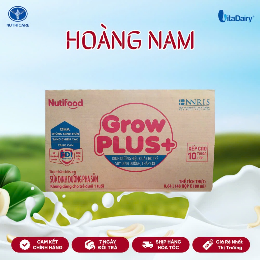 Sữa Bột Pha Sẵn Nutifood GrowPLUS+ Đỏ (110ml, 180ml) của Nutifood